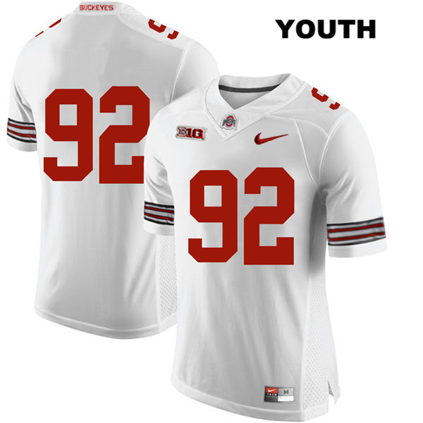 Ohio State Buckeyes Youth Haskell Garrett #92 White Authentic Nike No Name College NCAA Stitched Football Jersey OK19C04LH